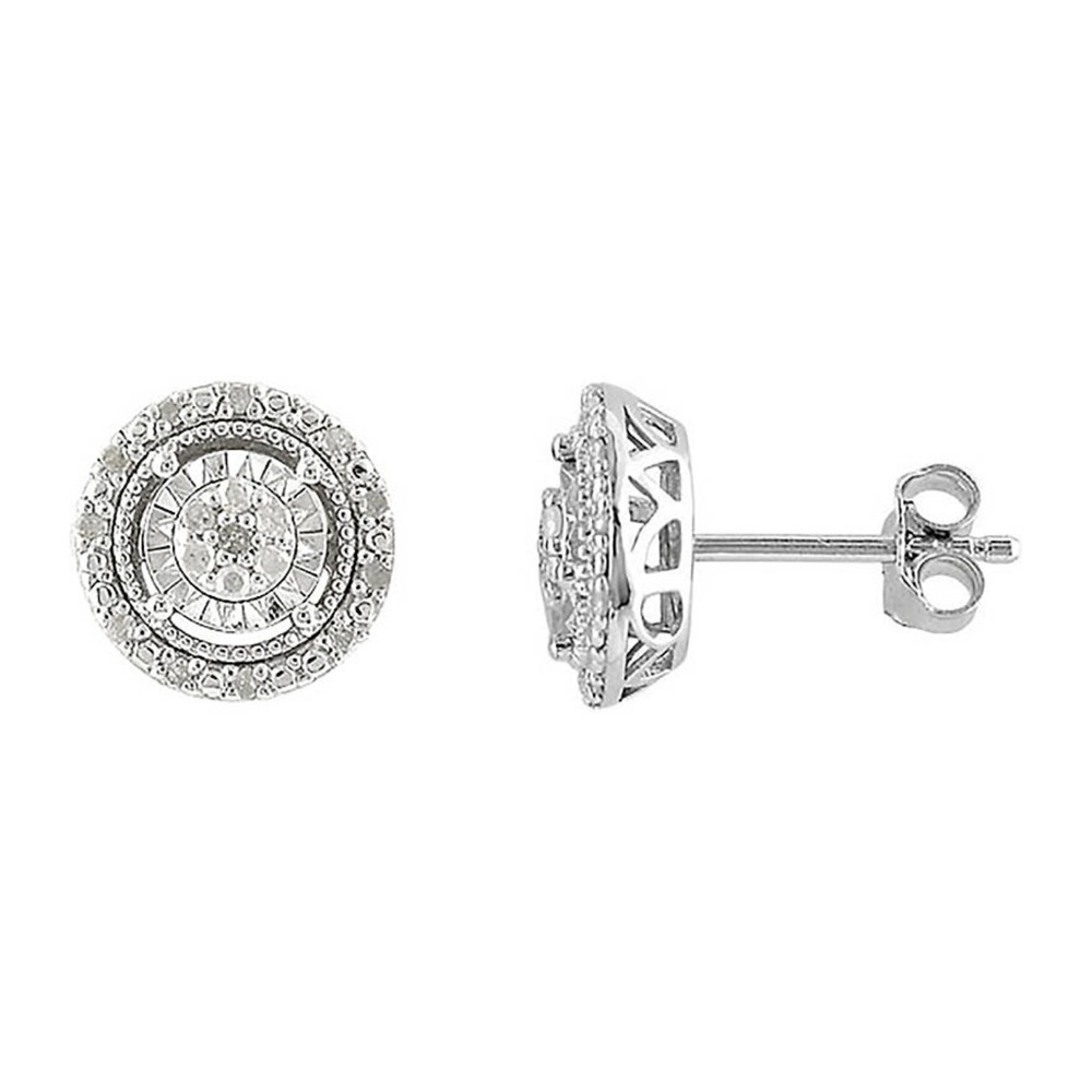 Elegant 1/4 ct. t.w. Diamond round stud Earrings. New with tags